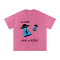 Snow Washed Oversized Cotton T-Shirt